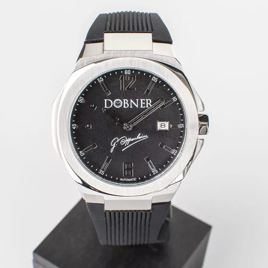 Orologio Dobner con Cassa in Acciaio e Quadrante Nero con Bracciale in Acciaio - immagine 2