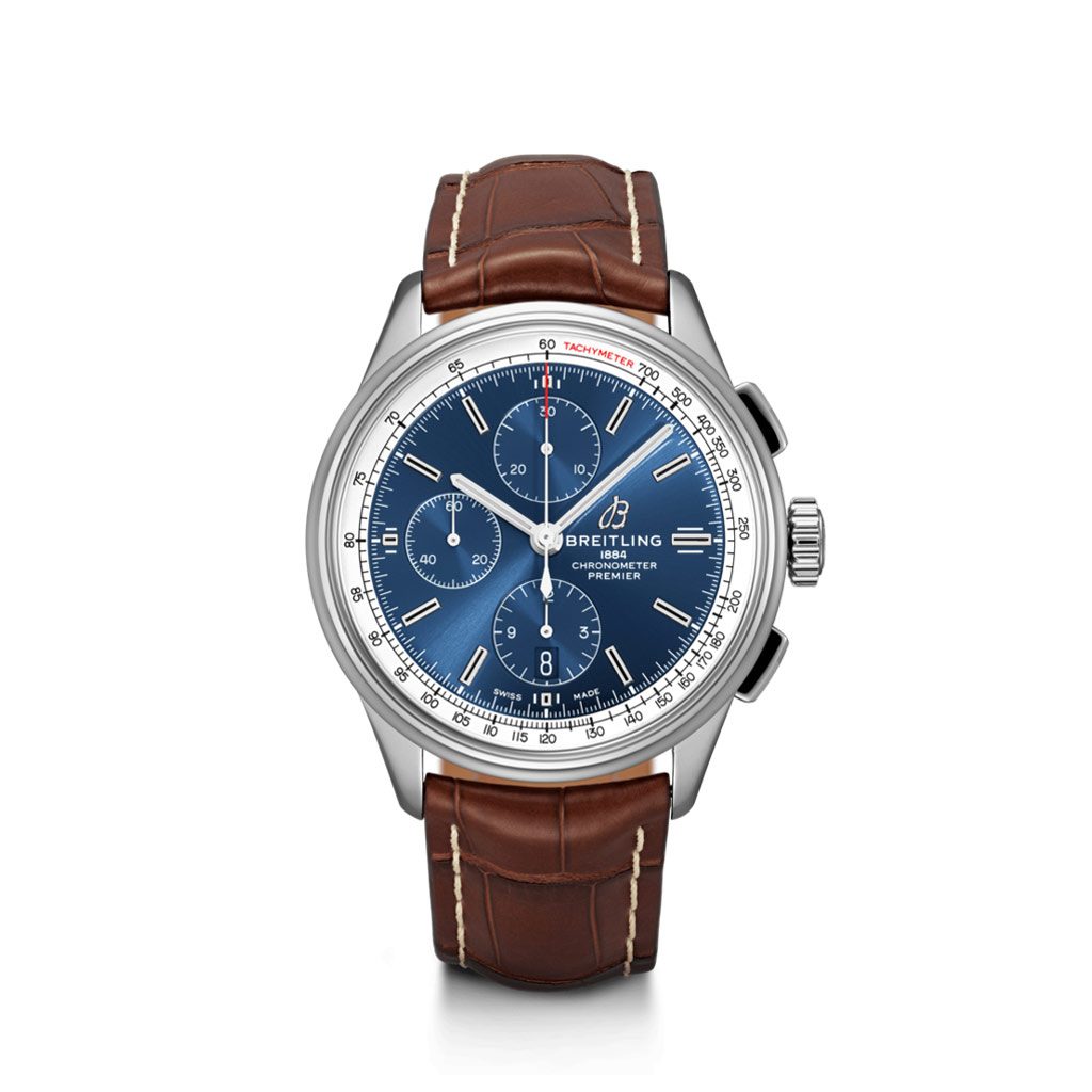 Breitling Premier Chronograph 42 con Cassa in Acciaio e Cinturino in Pelle  di Alligatore - Dobner