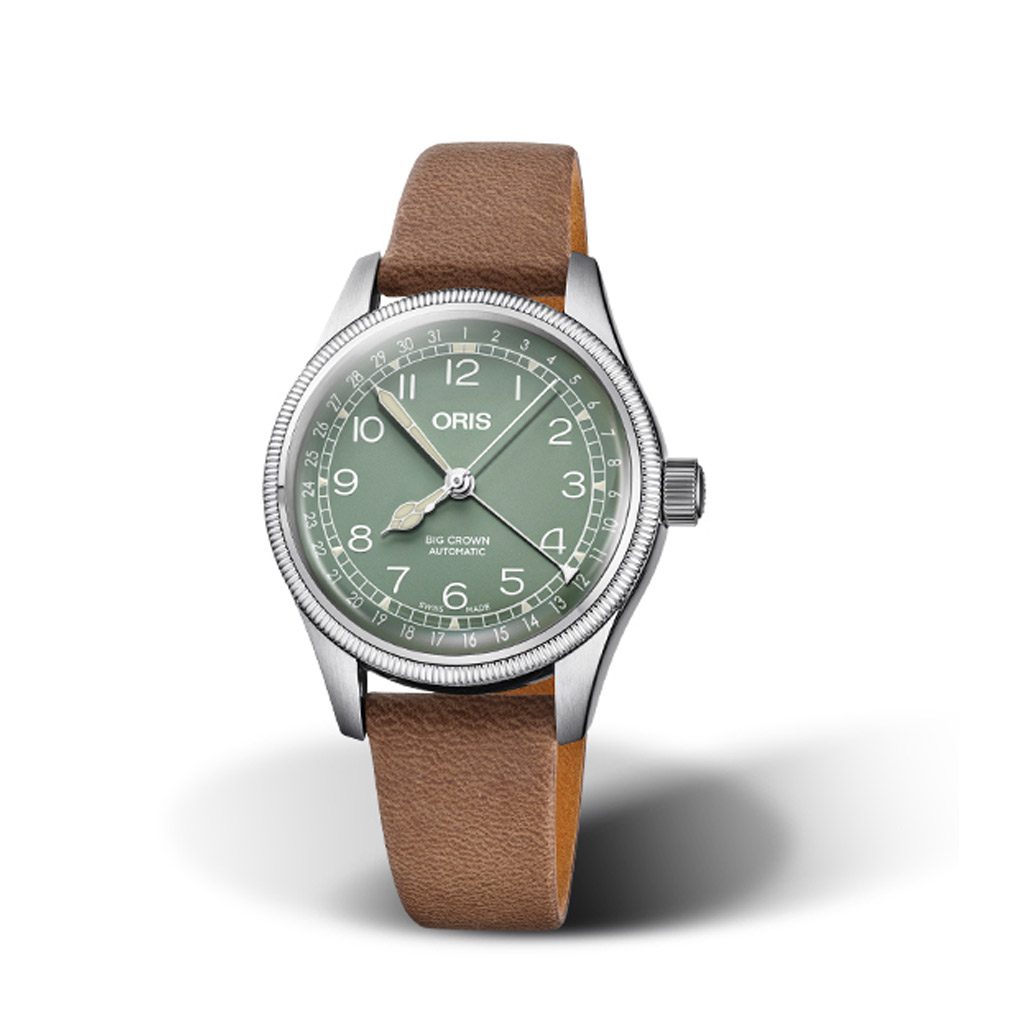 oris big crown pointer date green