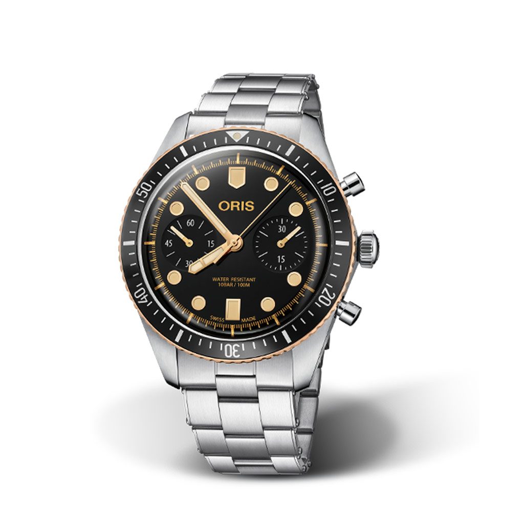 Orologio Oris Divers Sixty-Five Chronograph con Cassa in Acciaio e  Quadrante Nero con Bracciale in Acciaio - Dobner