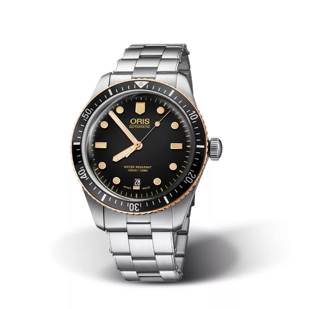 Orologio Oris Divers Sixty-Five con Cassa in Acciaio 40 mm e Quadrante Nero con Bracciale in Acciaio