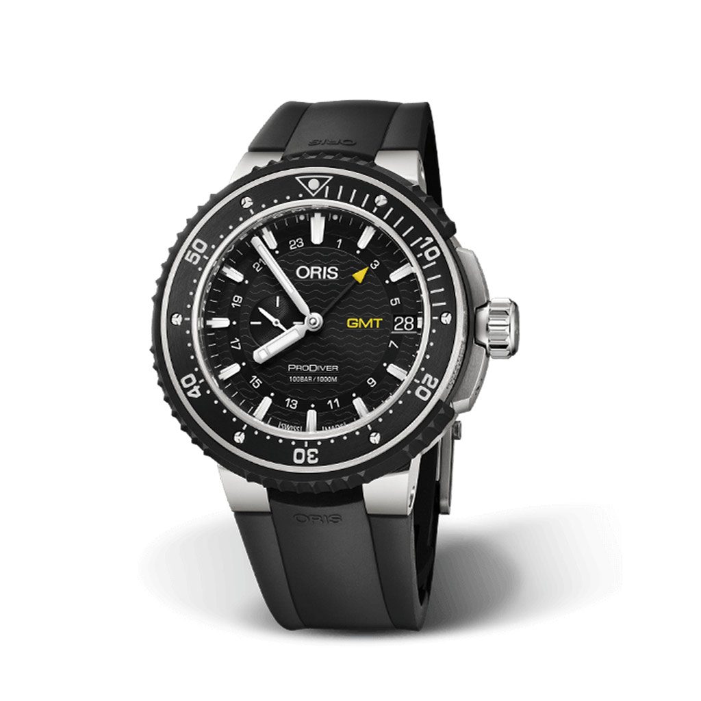 Orologio Oris ProDiver GMT con Cassa in Titanio e Quadrante Nero con  Cinturino Nero in Caucciù - Dobner