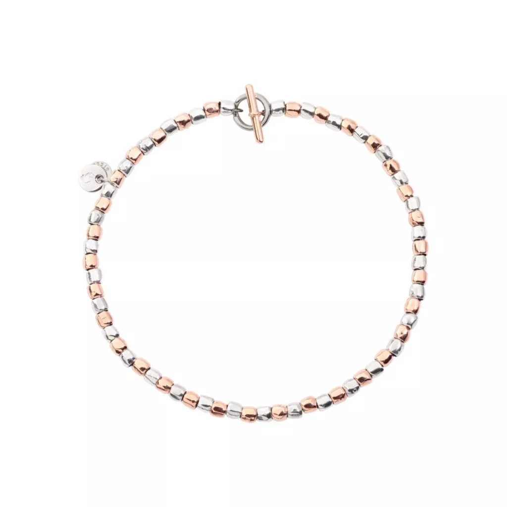 Dodo bracciale mini granelli argento oro rosa