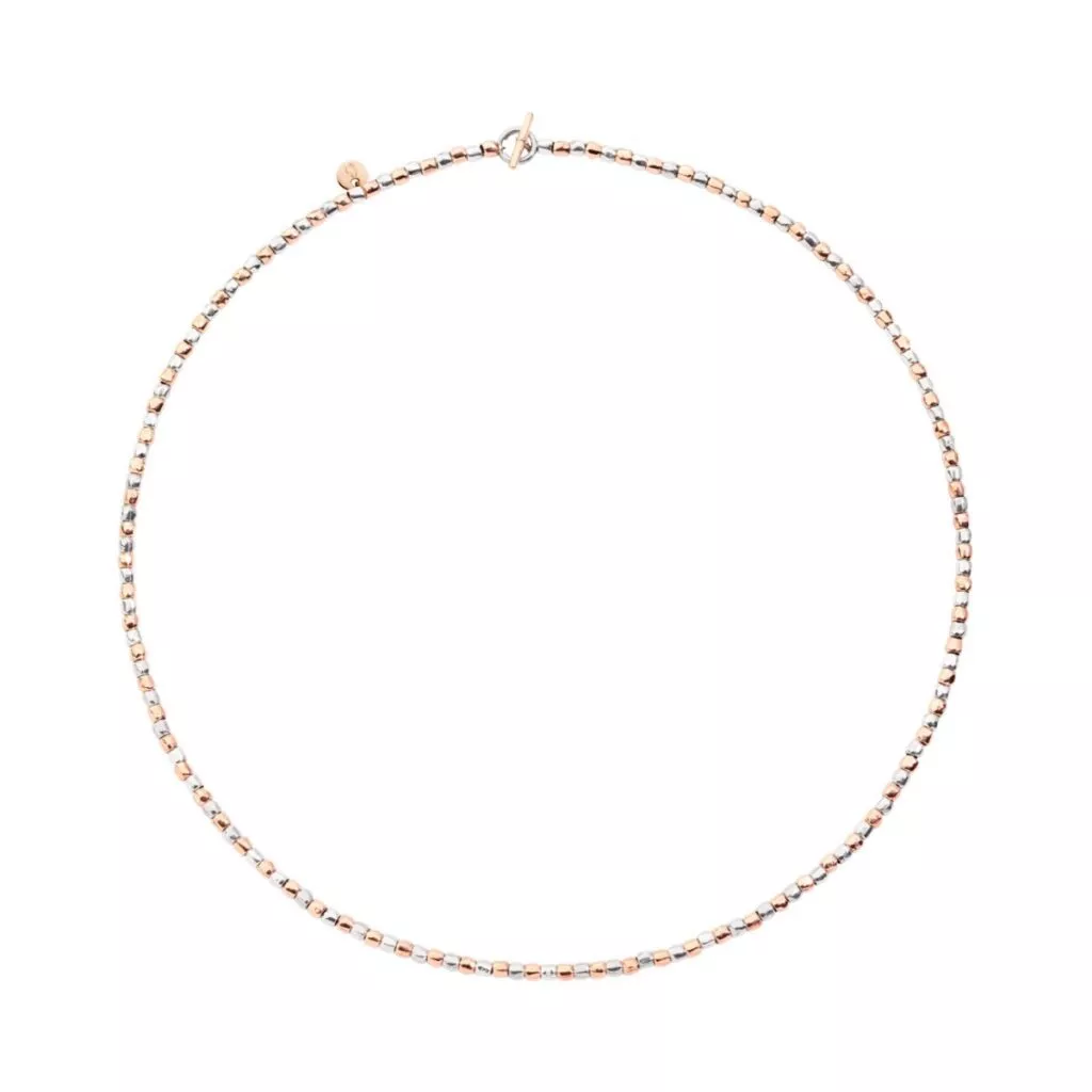 Dodo collana mini granelli argento oro rosa