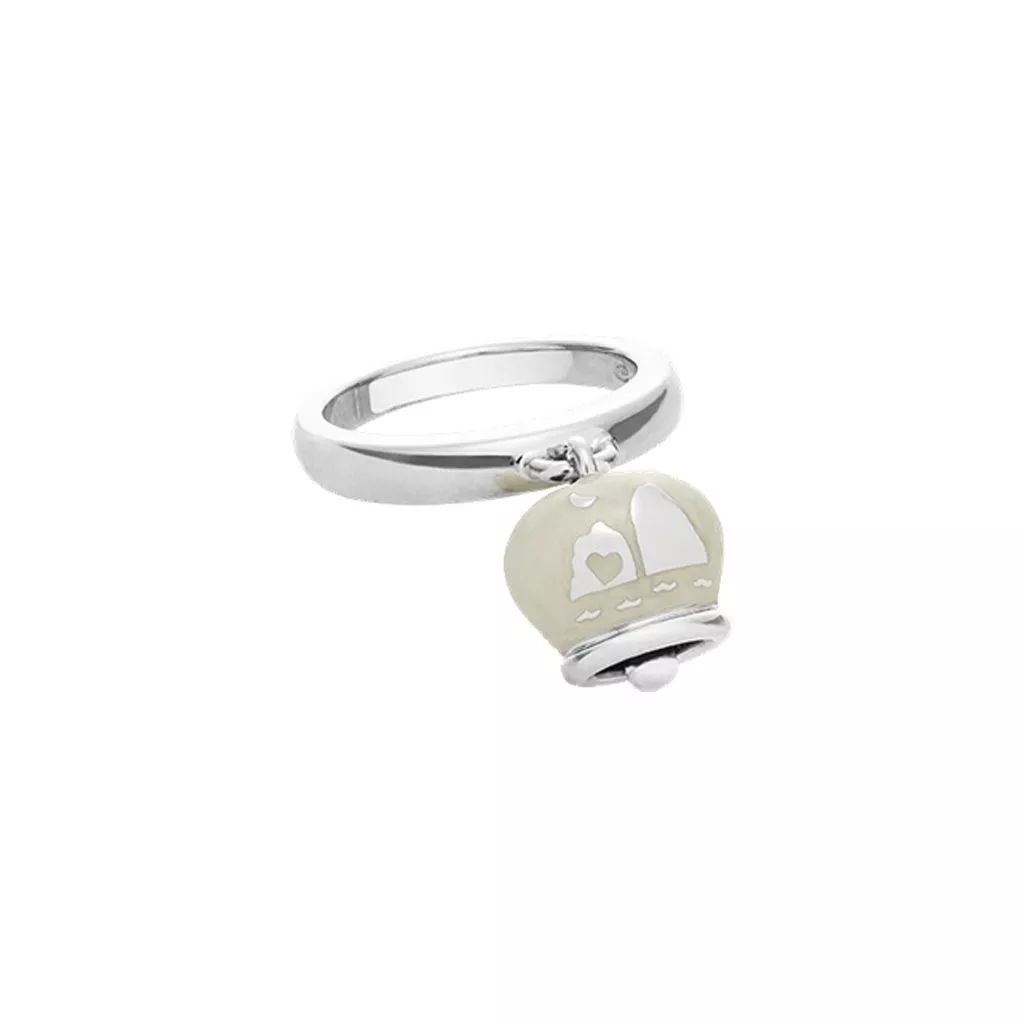 Anello Chantecler Et Voilà Campanella con Smalto Bianco - immagine 2