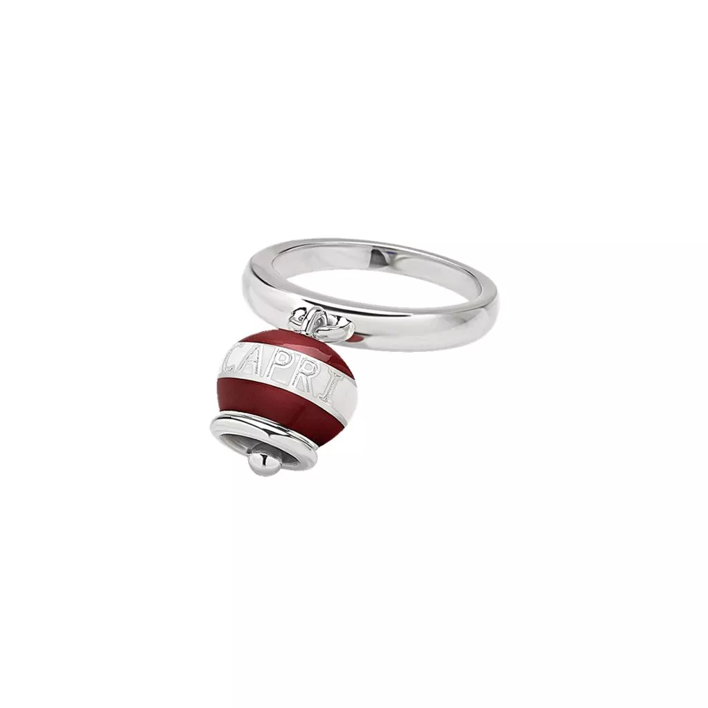 Anello Chantecler Capriness con Smalto Bianco e Rosso