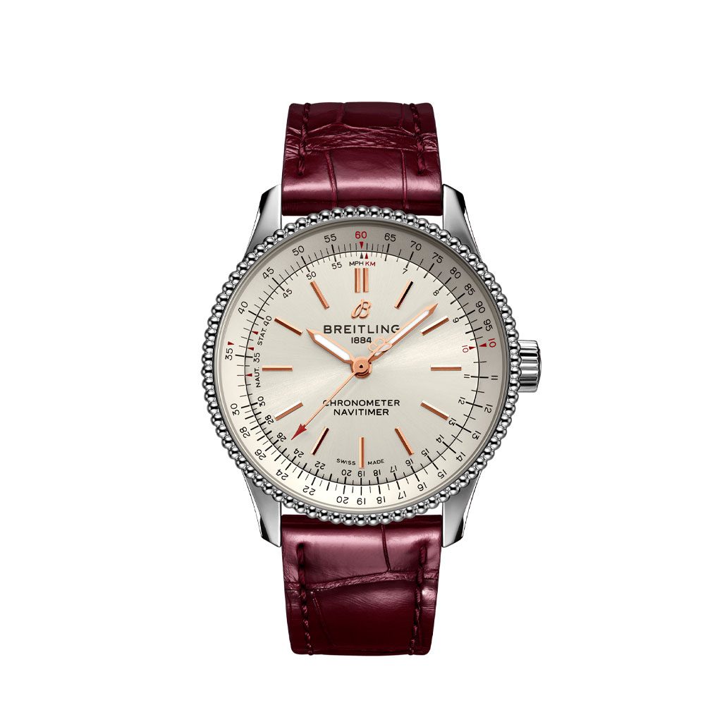 Breitling Navitimer Automatic 35 con Cassa in Acciaio e Quadrante Argentato  - Dobner