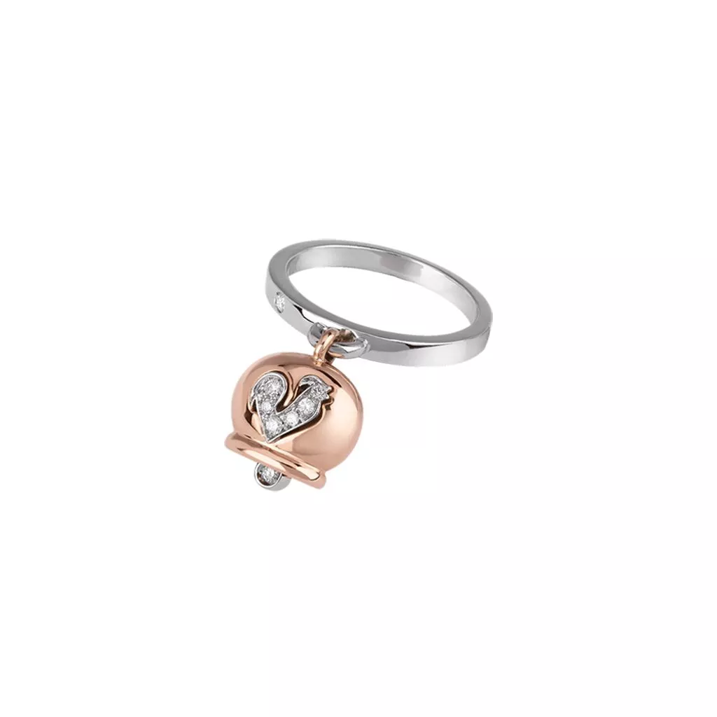 Anello Chantecler Campanella in Oro Rosa e Oro Bianco