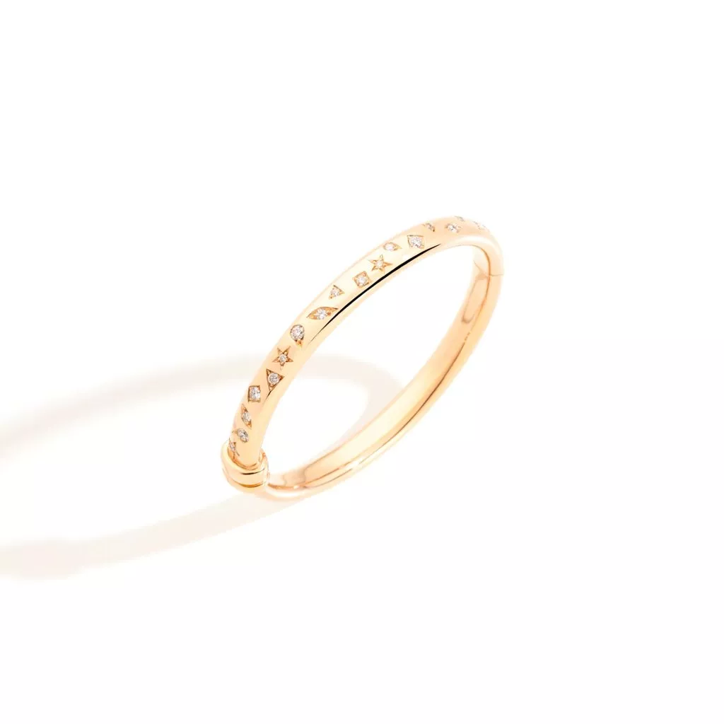 Bracciale Pomellato Iconica Bangle in Oro Rosa con Diamanti