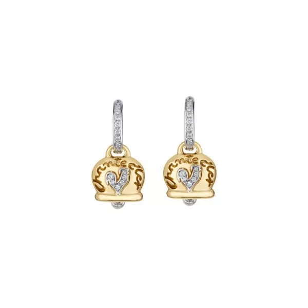 Orecchini Chantecler Campanella Media in Oro Giallo e Galletto con Diamanti