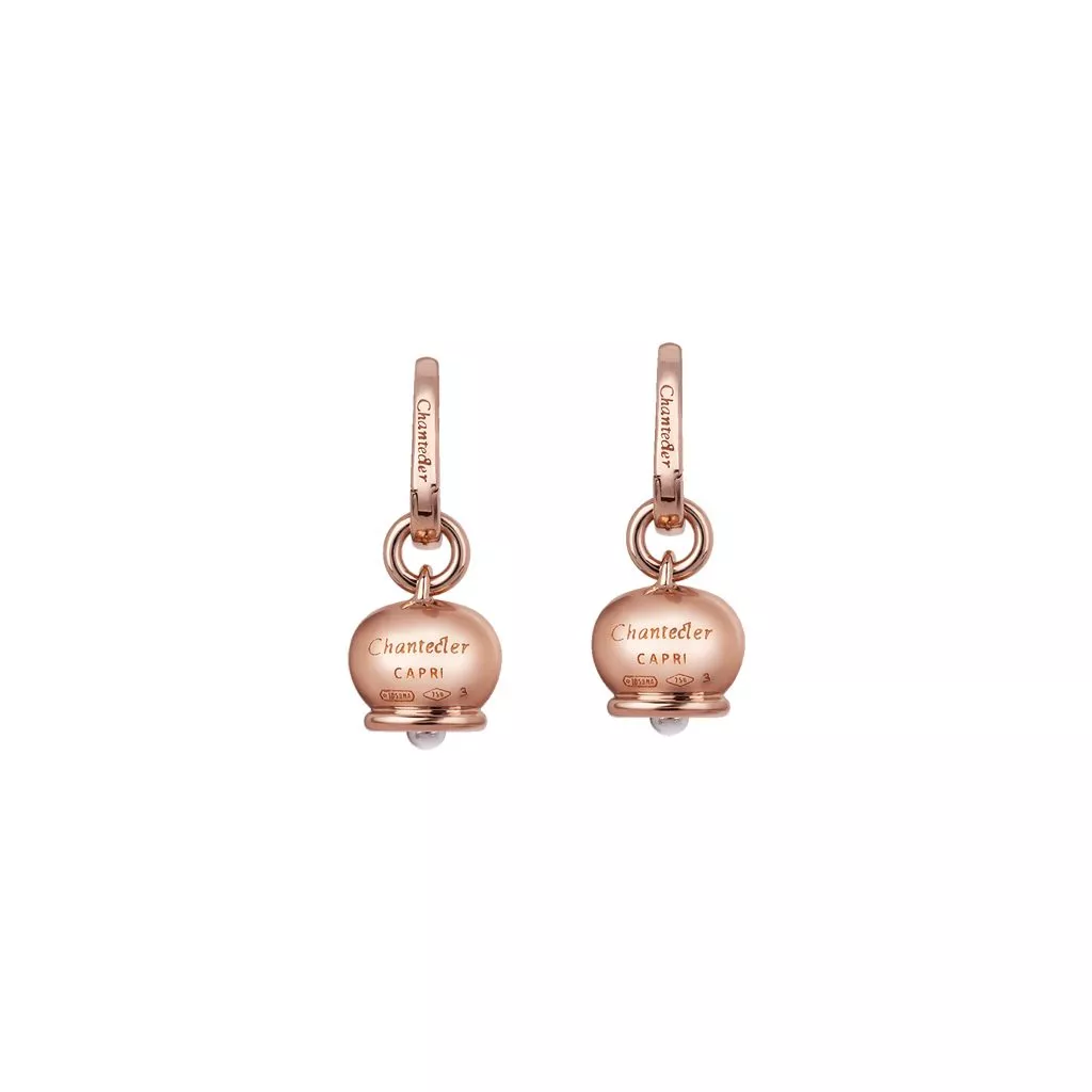 Orecchini Chantecler Campanella Piccola in Oro Rosa e Batacchi con Diamante - immagine 2