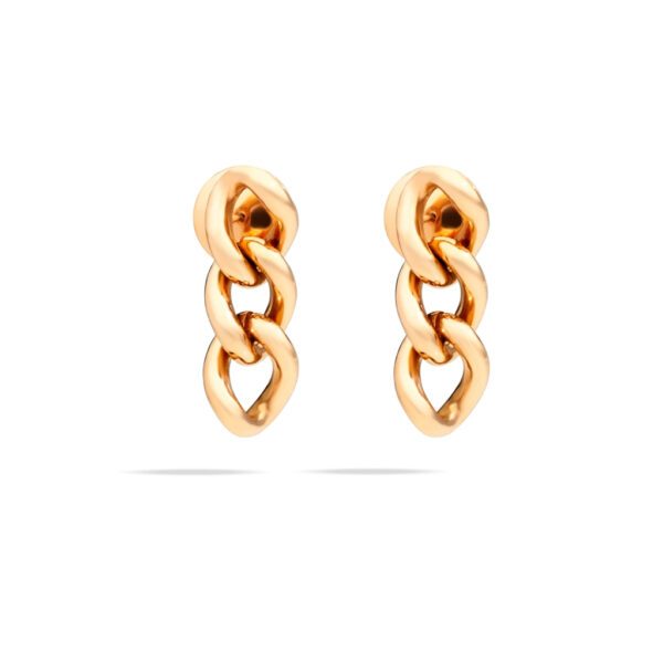 Orecchini Pendenti A Catena In Oro Con Cristalli Quadrati – Stile Vintage – Regalo Donna