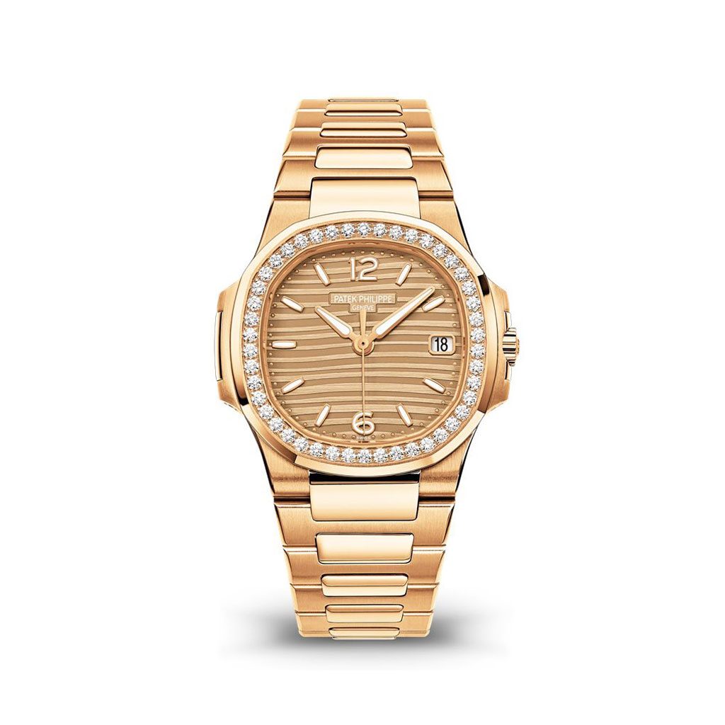 Orologio Patek Philippe Nautilus Cassa in Oro Rosa con 46 Diamanti e  Quadrante Dorato Bracciale in Oro Rosa - Dobner