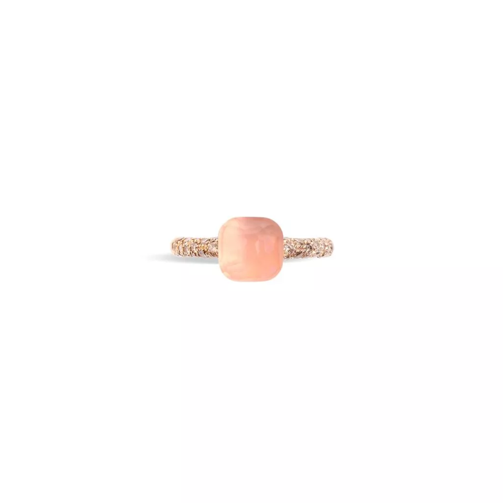 Anello Pomellato Nudo Petit in Oro Rosa e Oro Bianco con Quarzo Rosa - immagine 2