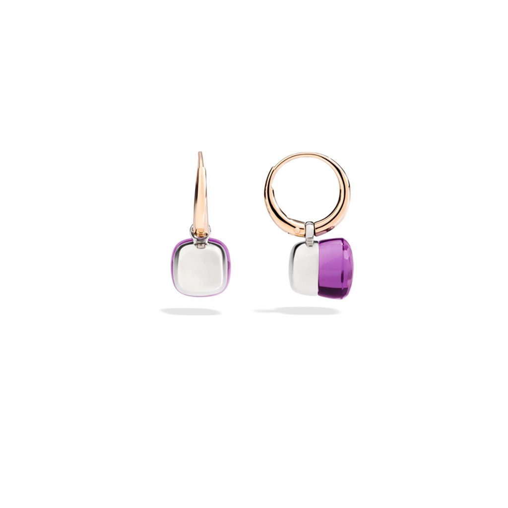 Gemondo Orecchini A Perno In Oro Giallo 9ct Con Ametista Naturale Ovale 4.00ct - Gioielli Classici In Scatola Regalo Pelle Nera