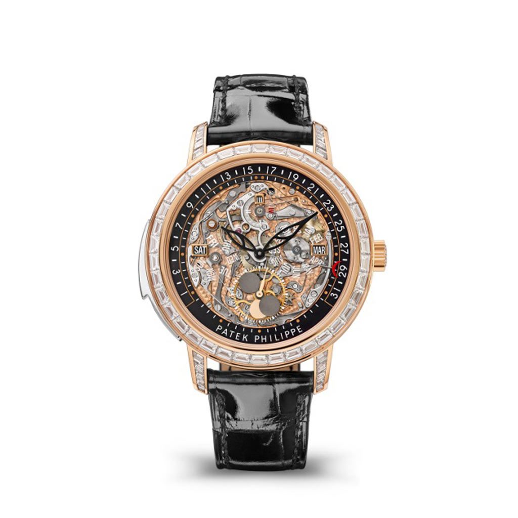 Orologio Patek Philippe Grandi Complicazioni con Cassa in Oro Rosa e  Diamanti con Quadrante Scheletrato con Cinturino in Pelle - Dobner