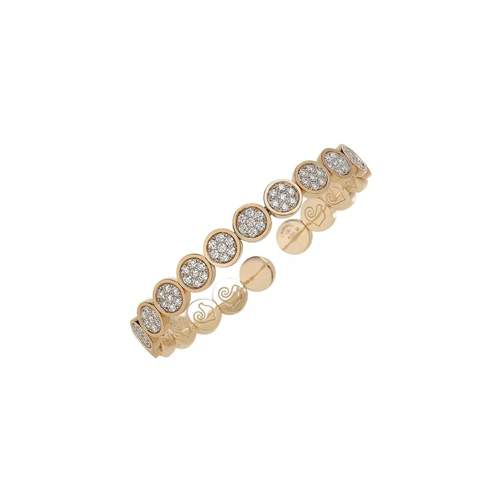 Bracciale Chantecler Paillettes Rigido in Oro Rosa con Diamanti - immagine 2