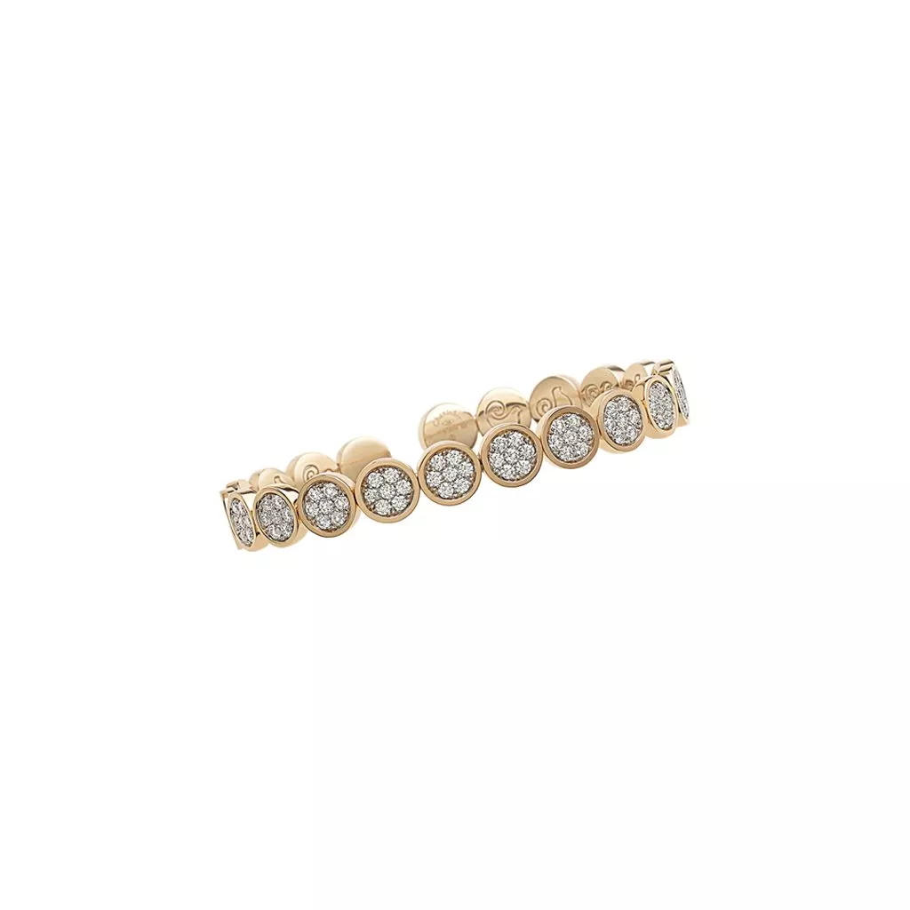 Bracciale Chantecler Paillettes Rigido in Oro Rosa con Diamanti