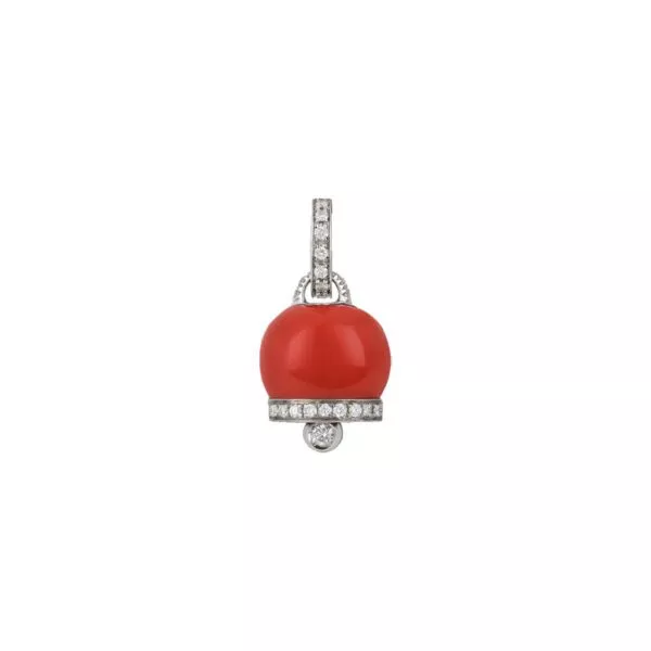 Ciondolo Chantecler Campanella Media con Corallo Rosso