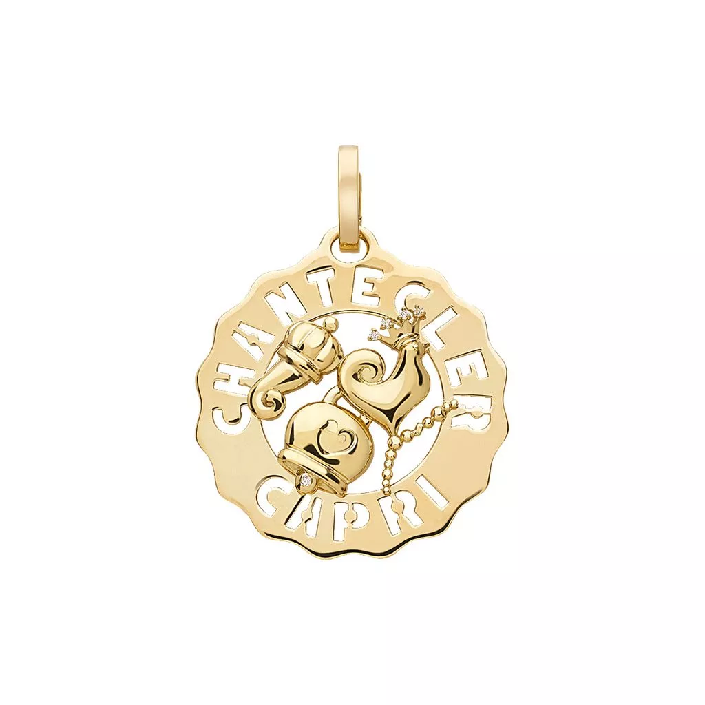 Ciondolo Chantecler Logo Piccolo in Oro Giallo con Diamanti