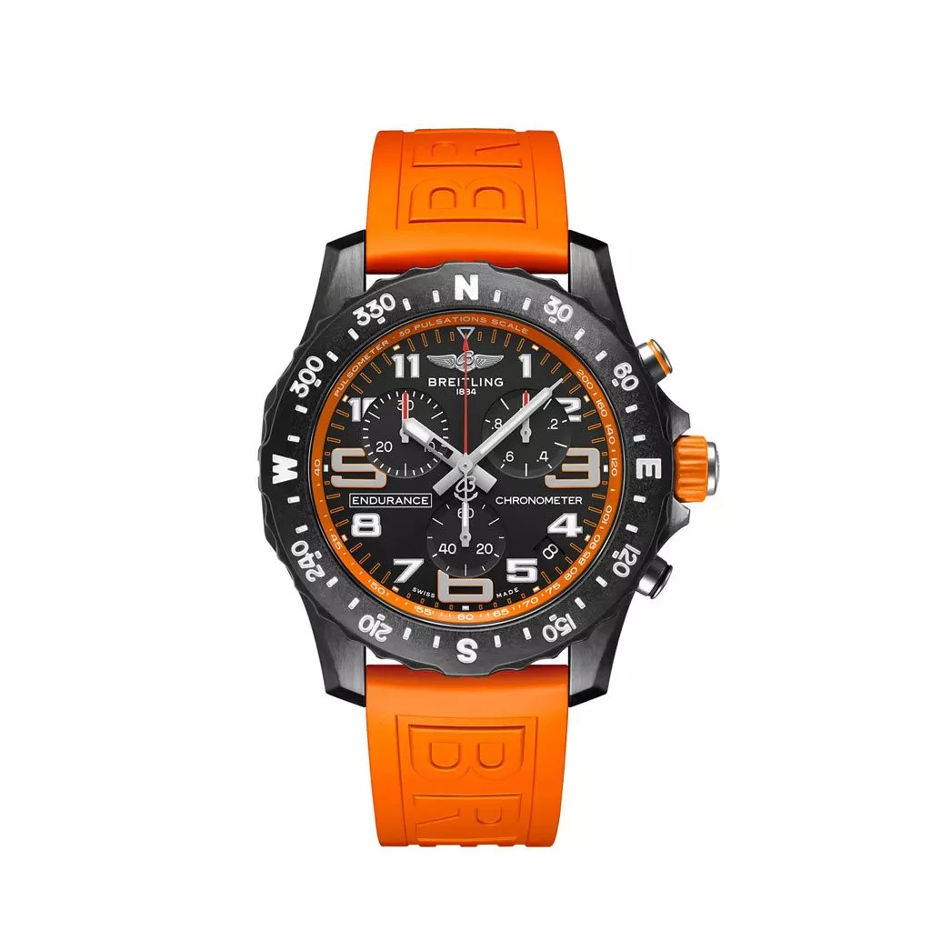 Orologio Breitling Endurance Pro con Cinturino in Caucciù Arancione
