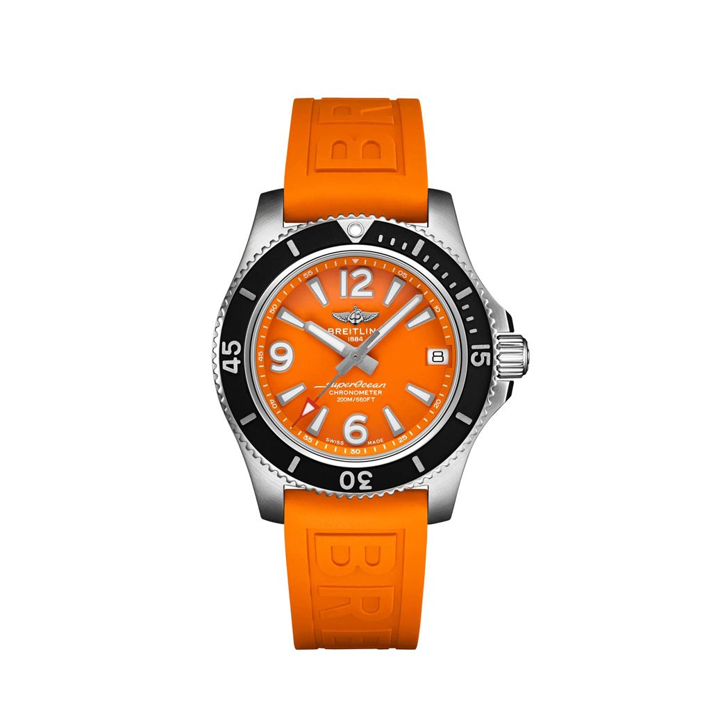 Breitling Superocean Automatic 36 con Quadrante Arancione e Cinturino in  Caucciù - Dobner