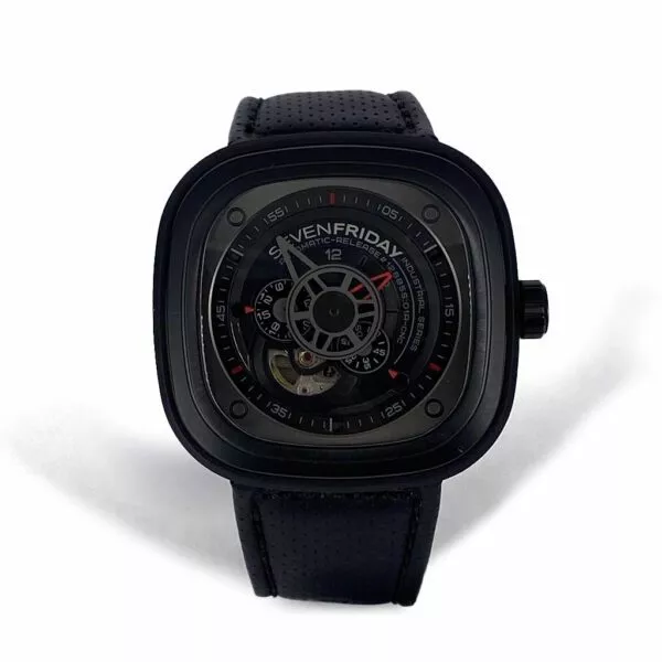 Orologio SevenFriday Serie P con Cinturino Nero in Pelle