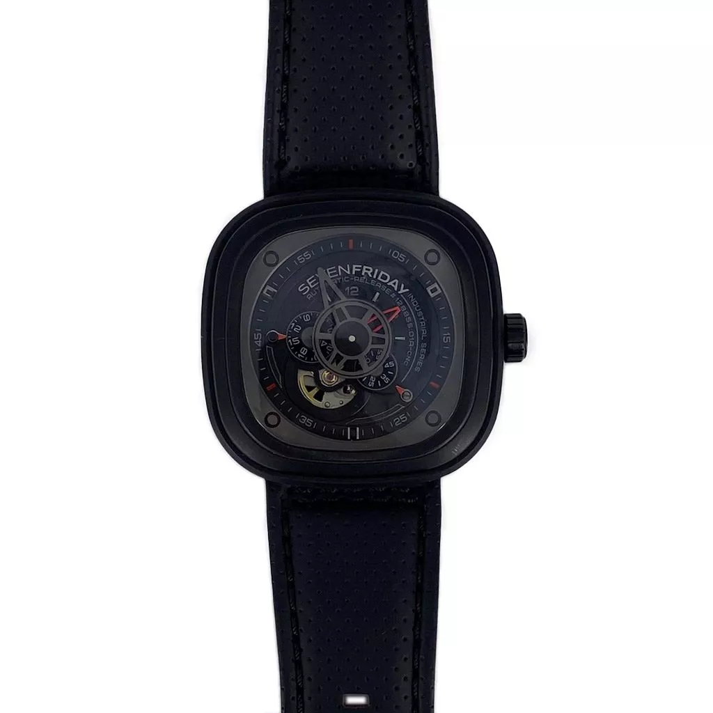 Orologio SevenFriday Serie P con Cinturino Nero in Pelle - immagine 2