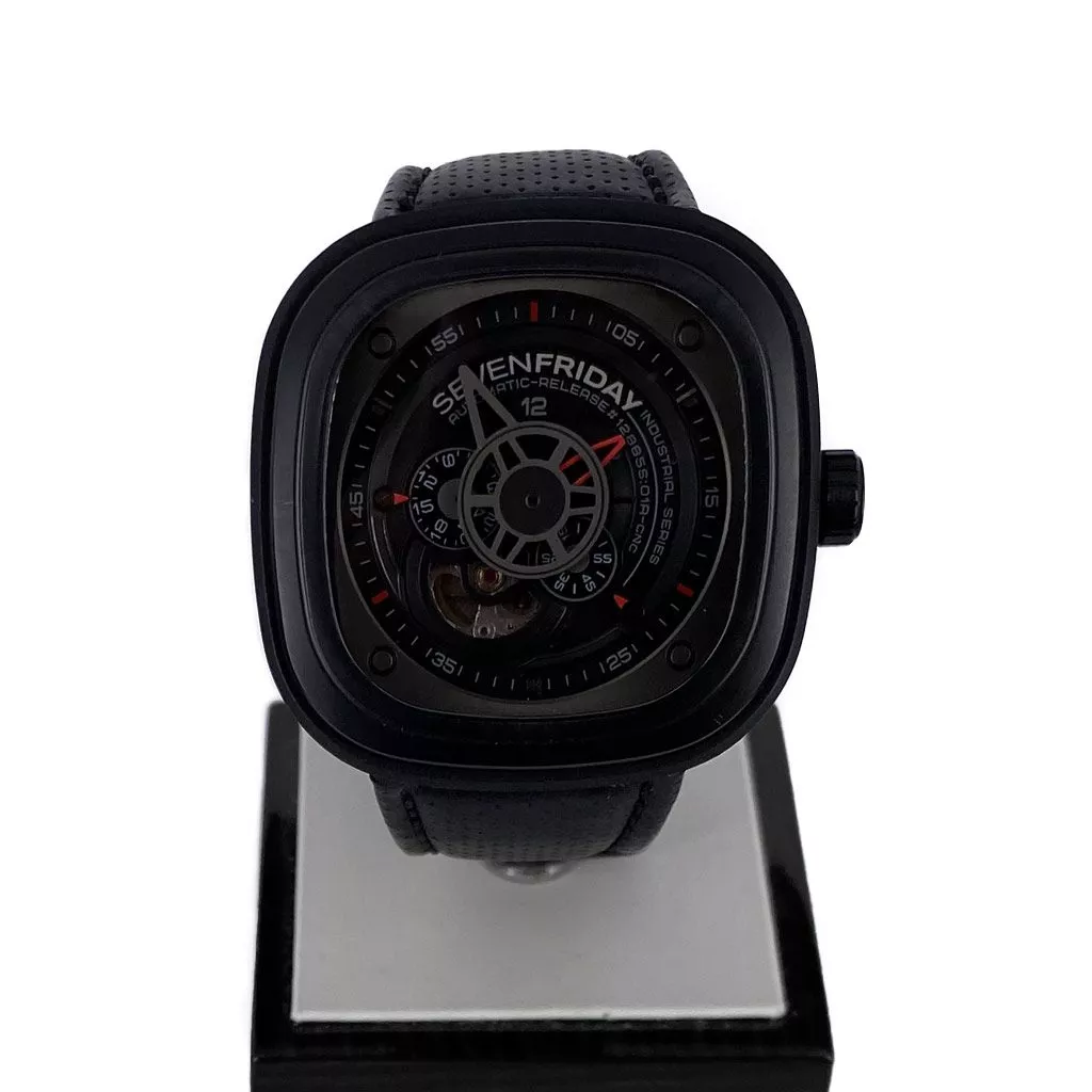 Orologio SevenFriday Serie P con Cinturino Nero in Pelle - immagine 3