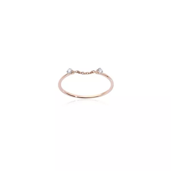 Anello Burato Solitaire White Solitaire Catena