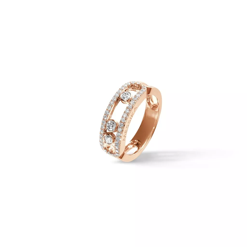 Anello Messika Move Classique Pavé in Oro Rosa