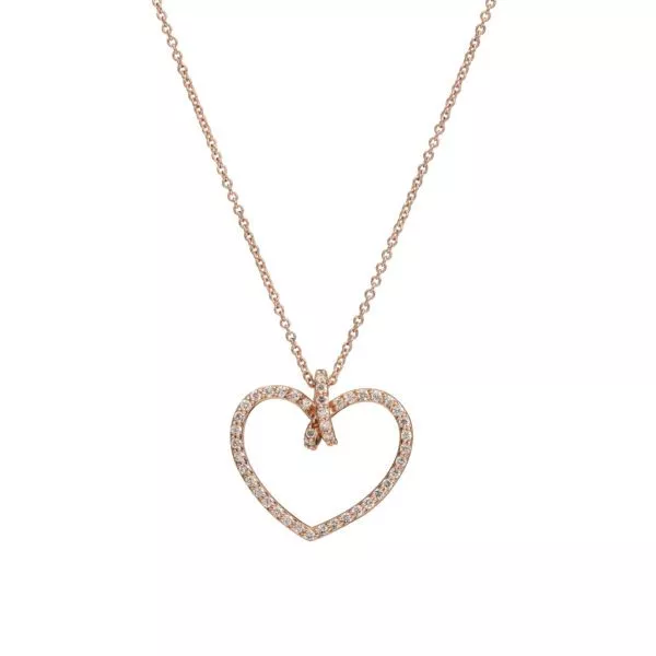 Collana Marco Gerbella con Cuore a Nodo con Diamanti