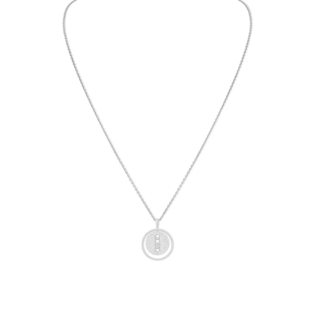 Collana Messika Lucky Move MM Pavé in Oro Bianco