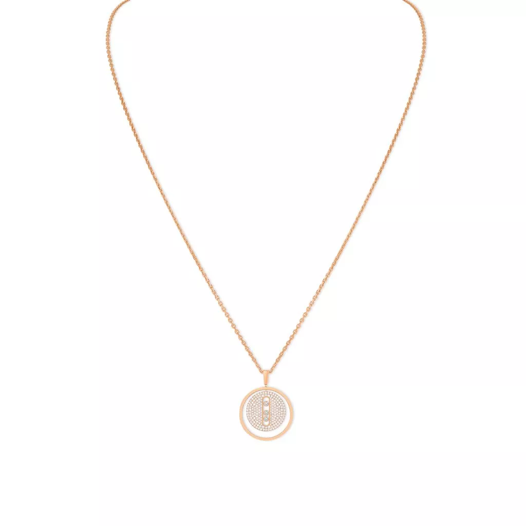 Collana Messika Lucky Move MM Pavé in Oro Rosa