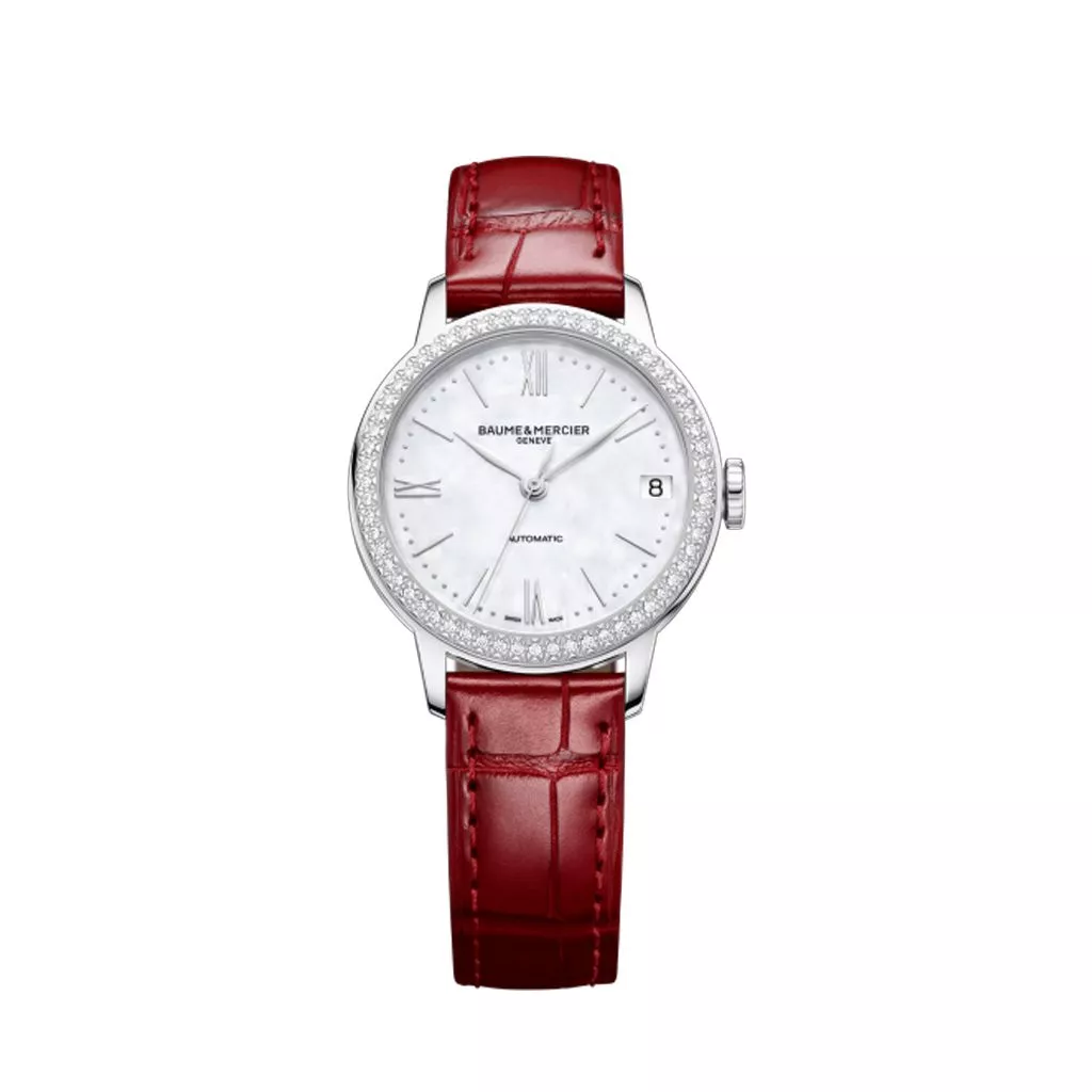 Orologio Baume & Mercier Classima Lady con Cassa in Acciaio e Diamanti con Cinturino in Pelle