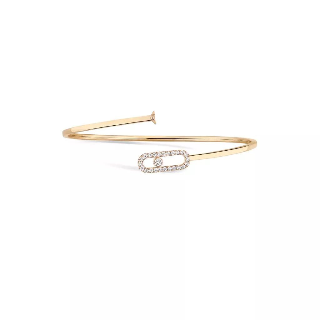 Bracciale Rigido Messika Move Uno Pavé MM in Oro Giallo - immagine 2