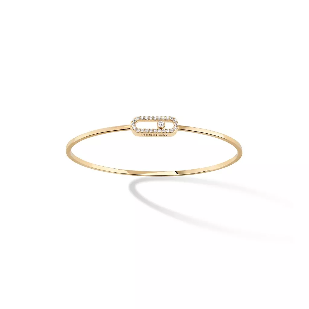 Bracciale Rigido Messika Move Uno Pavé MM in Oro Giallo - immagine 3