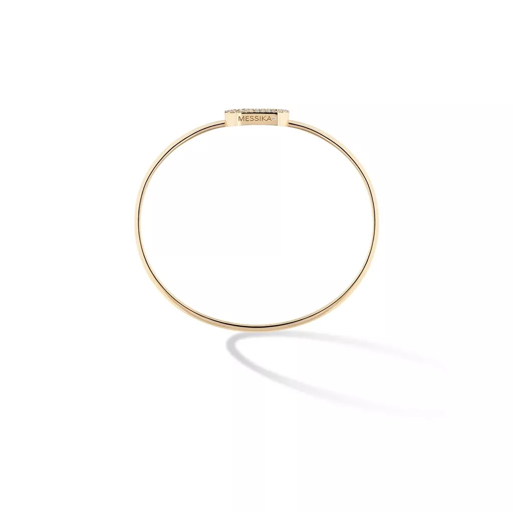 Bracciale Rigido Messika Move Uno Pavé MM in Oro Giallo - immagine 4