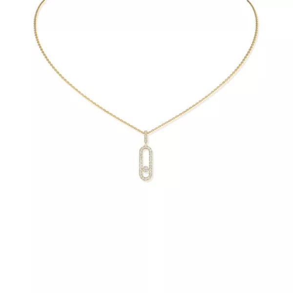 Collana Messika Move Uno GM Pavé in Oro Giallo