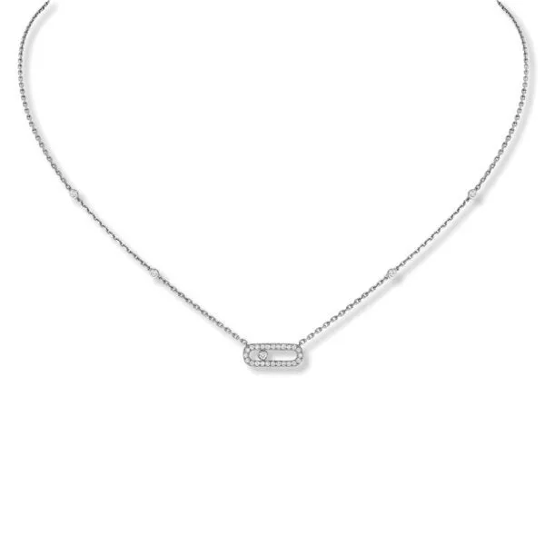 Collana Messika Move Uno Pavé in Oro Bianco