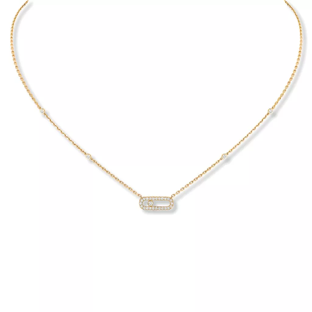 Collana Messika Move Uno Pavé in Oro Giallo