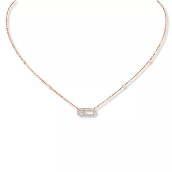 Collana Messika Move Uno Pavé in Oro Rosa