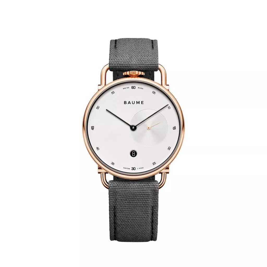 Orologio Baume & Mercier Baume con Cinturino in Cotone Grigio