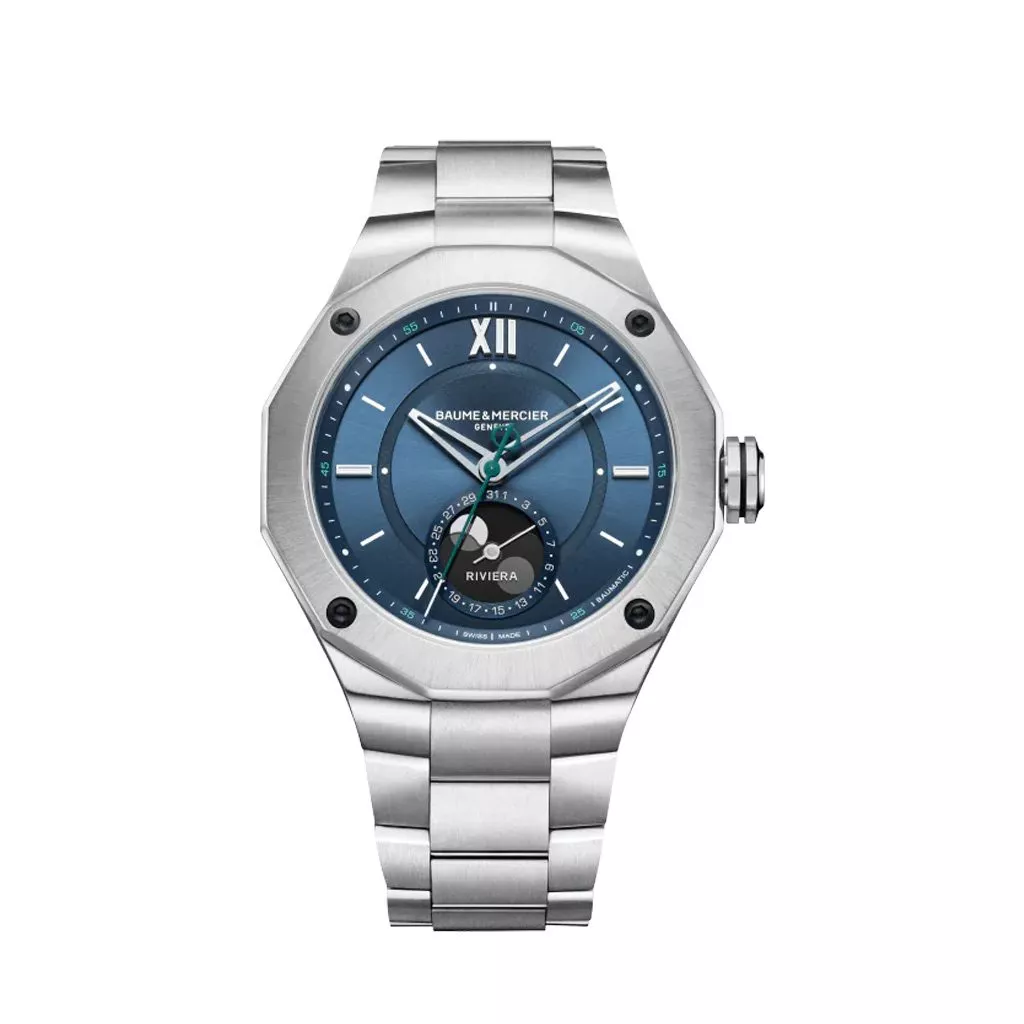 Orologio Baume & Mercier Riviera Baumatic Moonphase in Acciaio