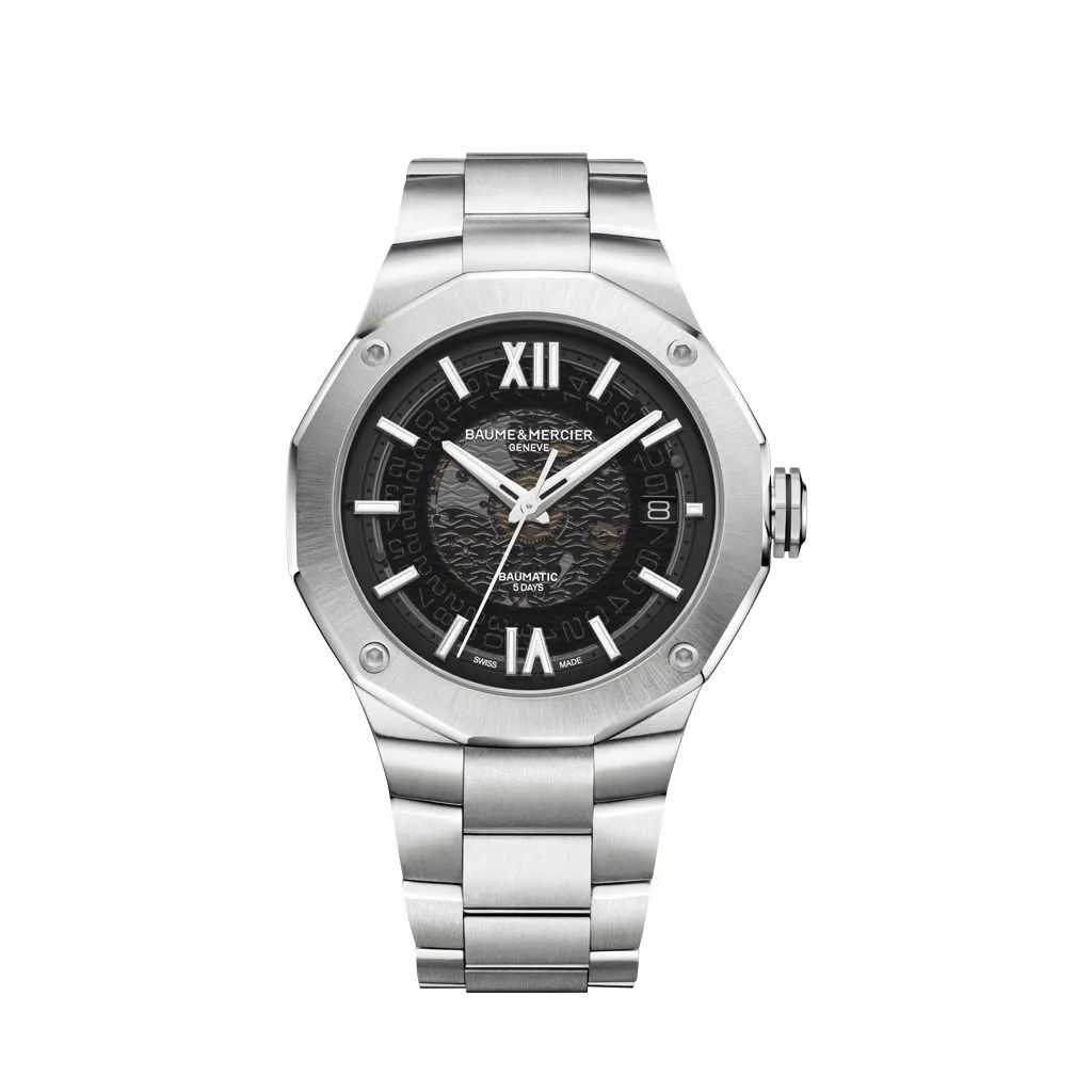 Orologio Baume & Mercier Riviera in Acciaio con Quadrante in Vetro Grigio Fumé