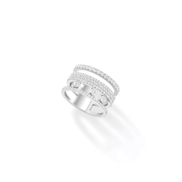 Anello Messika Move Romane GM Pavé in Oro Bianco