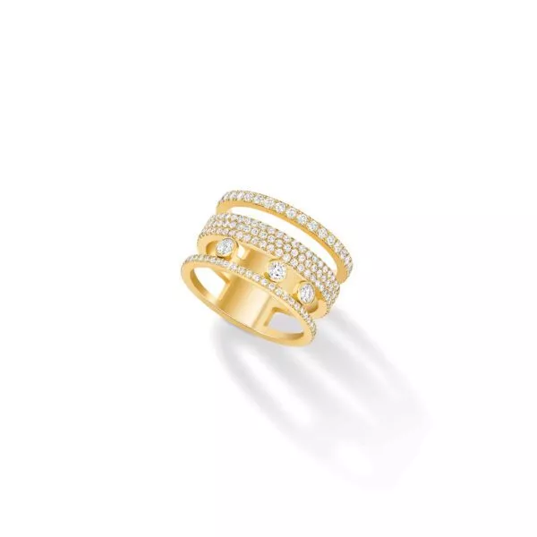 Anello Messika Move Romane GM Pavé in Oro Giallo