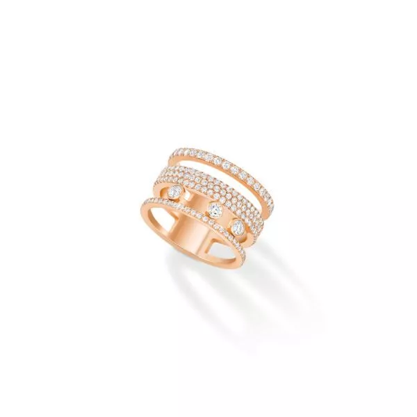 Anello Messika Move Romane GM Pavé in Oro Rosa