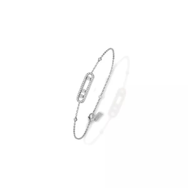 Bracciale Messika Baby Move Pavé in Oro Bianco
