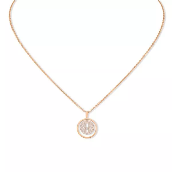 Collana Messika Lucky Move PM Pavé in Oro Rosa